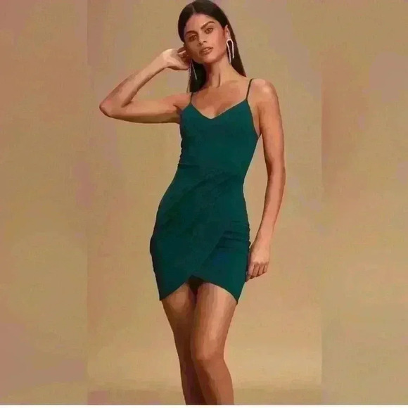 Lulus Forever Your Girl Bodycon Dress Teal Women's Medium - Picture 2 of 15